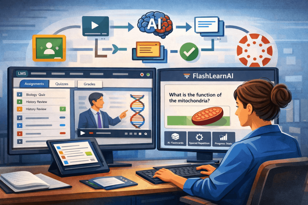 flashcard generators that integrate with online classrooms LMS dashboard example