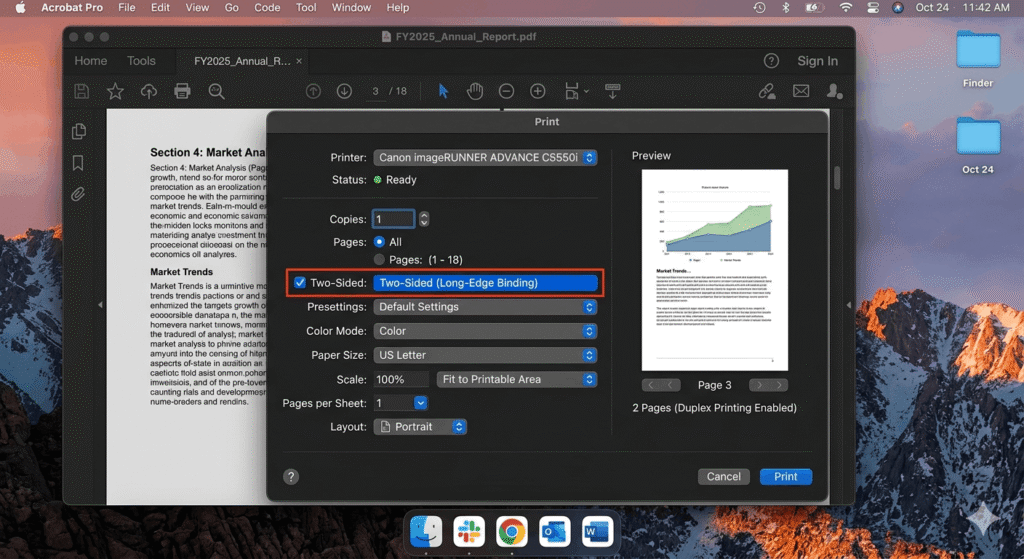 how to enable duplex printing for double-sided flashcards