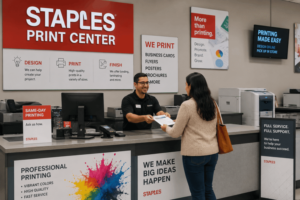 printing flashcards at Staples FedEx Office store